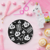 ハロウィーンスケルトンスカルボーンパターン ペーパープレート (パーティー)