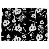 ハロウィーンスケルトンスカルボーンパターン ラージペーパーバッグ (裏面)