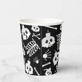 ハロウィーンスケルトンスカルボーンパターン 紙コップ (右)