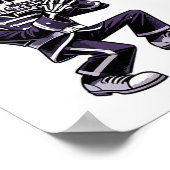 ハロウィーンスケルトンスクールマーチングバンドトロンボーンP ポスター (角)