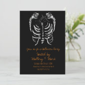 ハロウィーンスケルトンスケッチ衣装パーティー 招待状 (スタンド正面)
