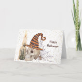 ハロウィーンスケルトンスパイダーウェブキャンドル カード (正面)