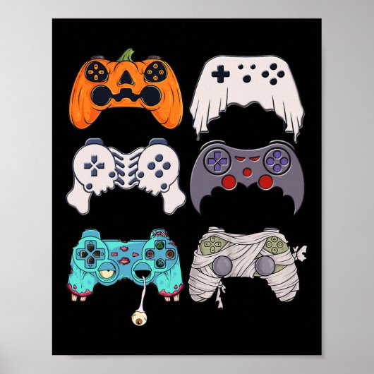 ハロウィーンスケルトンゾンビゲームコントローラミイラ ポスター (正面)