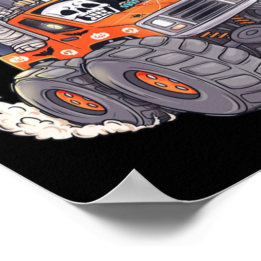 ハロウィーンスケルトンゾンビモンスタートラックヴァンパイアボー ポスター (角)