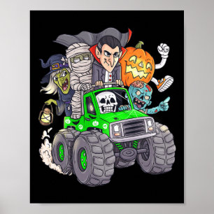 ハロウィーンスケルトンゾンビモンスタートラックヴァンパイアボー ポスター