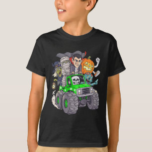 ハロウィーンスケルトンゾンビモンスタートラックヴァンパイアボー Tシャツ