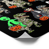 ハロウィーンスケルトンゾンビライディングミイラTレックスバンピ ポスター (角)