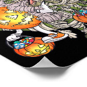 ハロウィーンスケルトンゾンビライディングミイラTレックス おもしろい ポスター (角)