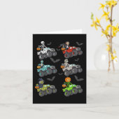 ハロウィーンスケルトンゾンビライディングモンスタートラックバン カード (黄色い花)