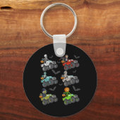 ハロウィーンスケルトンゾンビライディングモンスタートラックバン キーホルダー (正面)