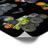 ハロウィーンスケルトンゾンビライディングモンスタートラックバン ポスター (角)