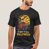ハロウィーンスケルトンゾンビライディングモンスタートラックバン Tシャツ (正面)