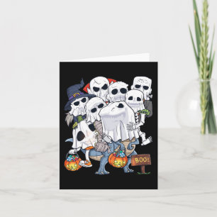 ハロウィーンスケルトンゾンビライドTレックスおもしろいパンプ カード