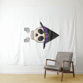 ハロウィーンスケルトンデザイン不気味ハロウィン タペストリー (インサイチュ(横))