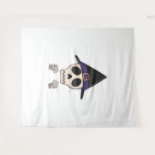 ハロウィーンスケルトンデザイン不気味ハロウィン タペストリー (正面(横))