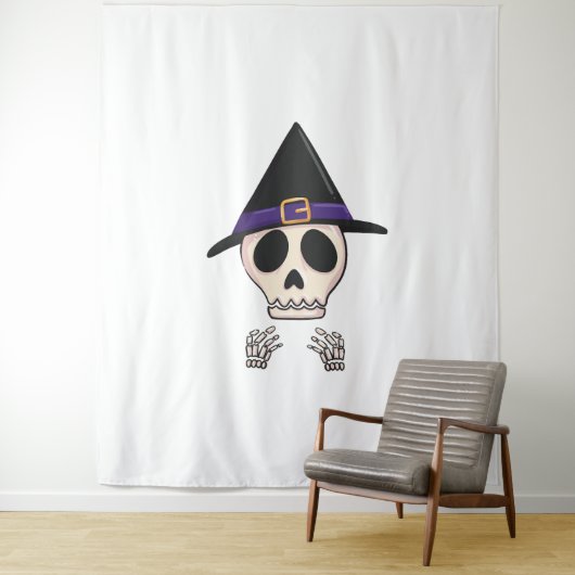 ハロウィーンスケルトンデザイン不気味ハロウィン タペストリー (インサイチュ)