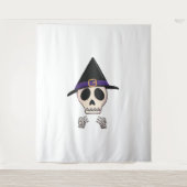 ハロウィーンスケルトンデザイン不気味ハロウィン タペストリー (正面)