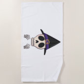 ハロウィーンスケルトンデザイン不気味ハロウィン ビーチタオル (正面)