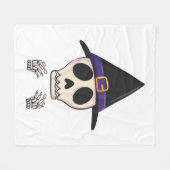 ハロウィーンスケルトンデザイン不気味ハロウィン フリースブランケット (正面(横))