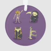 ハロウィーンスケルトンドラキュラミイラ死神 オーナメント (裏面)