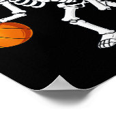 ハロウィーンスケルトンドリブルバスケットボールボーイズガールズ ポスター (角)