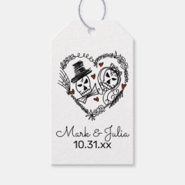 ハロウィーンスケルトンドードルズリースイラストレーション ギフトタグ