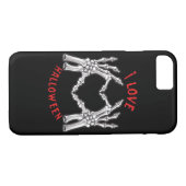 ハロウィーンスケルトンハンドハートおもしろいことわざ Case-Mate iPhoneケース (裏面(横))