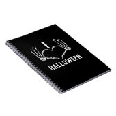 ハロウィーンスケルトンハンドハートかわいい女性ガールズキ ノートブック (右側)