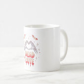 ハロウィーンスケルトンハンドハート、こうもり、および血液 コーヒーマグカップ (正面右)
