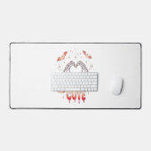 ハロウィーンスケルトンハンドハート、こうもり、および血液 デスクマット (キーボード&マウス)