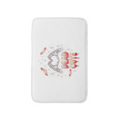 ハロウィーンスケルトンハンドハート、こうもり、および血液 バスマット (正面縦)