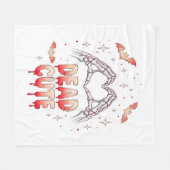 ハロウィーンスケルトンハンドハート、こうもり、および血液 フリースブランケット (正面(横))