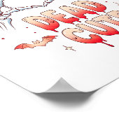 ハロウィーンスケルトンハンドハート、こうもり、および血液 ポスター (角)