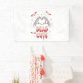 ハロウィーンスケルトンハンドハート、こうもり、および血液 横断幕 (インサイチュ)