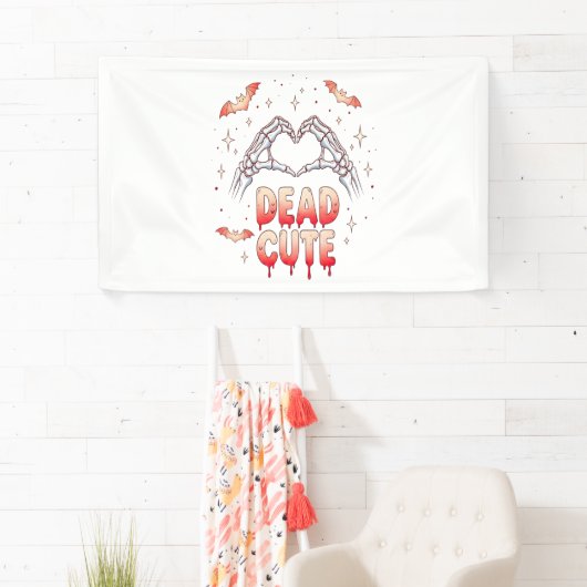 ハロウィーンスケルトンハンドハート、こうもり、および血液 横断幕 (インサイチュ)