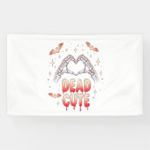 ハロウィーンスケルトンハンドハート、こうもり、および血液 横断幕 (横)