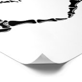 ハロウィーンスケルトンハート手 ポスター (角)