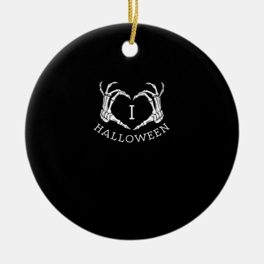 ハロウィーンスケルトンハート秋 セラミックオーナメント (正面)