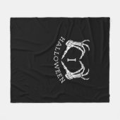 ハロウィーンスケルトンハート秋 フリースブランケット (正面(横))