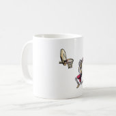 ハロウィーンスケルトンバスケットボールプレーヤーのコスチュームスカル コーヒーマグカップ (正面左)