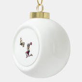 ハロウィーンスケルトンバスケットボールプレーヤーのコスチュームスカル セラミックボールオーナメント (右)