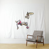 ハロウィーンスケルトンバスケットボールプレーヤーのコスチュームスカル タペストリー (インサイチュ(横))