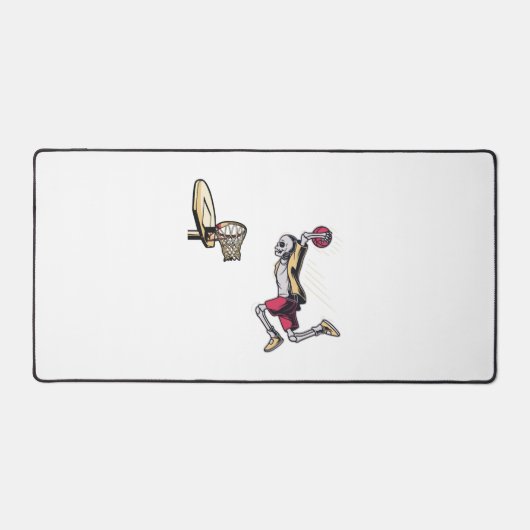 ハロウィーンスケルトンバスケットボールプレーヤーのコスチュームスカル デスクマット (正面)