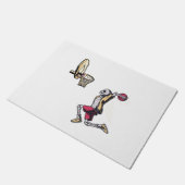 ハロウィーンスケルトンバスケットボールプレーヤーのコスチュームスカル ドアマット (アングル)