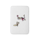 ハロウィーンスケルトンバスケットボールプレーヤーのコスチュームスカル バスマット (正面縦)