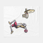 ハロウィーンスケルトンバスケットボールプレーヤーのコスチュームスカル フリースブランケット (正面(横))