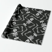 ハロウィーンスケルトンパターンラッピング紙 ラッピングペーパー (アンロールド)