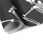 ハロウィーンスケルトンパターンラッピング紙 ラッピングペーパー (ロールコーナー)