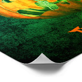 ハロウィーンスケルトンパンプキパーソナライズされたン ポスター (角)