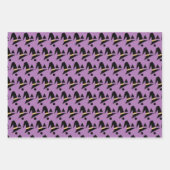 ハロウィーンスケルトンパンプキンウィッチパターン ラッピングペーパーシート (正面3)